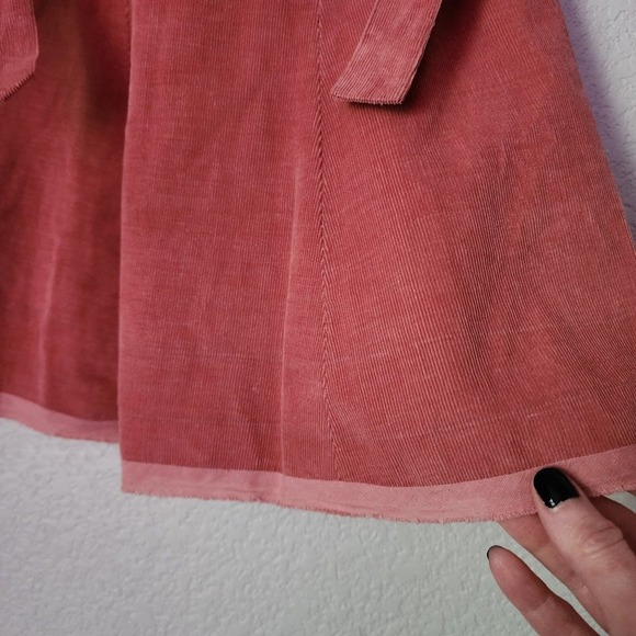 VINTAGE 1940s Corduroy Eyelet Collar Dress Toddler Girls Cottagecore - Picture 6 of 9